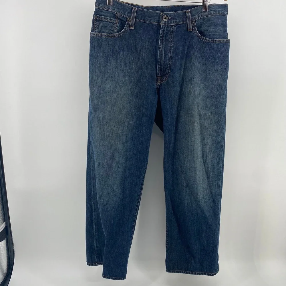 Lucky Brand 181 Relaxed Straight Mens Dark Wash Blue Jeans Denim Cotton 34x28